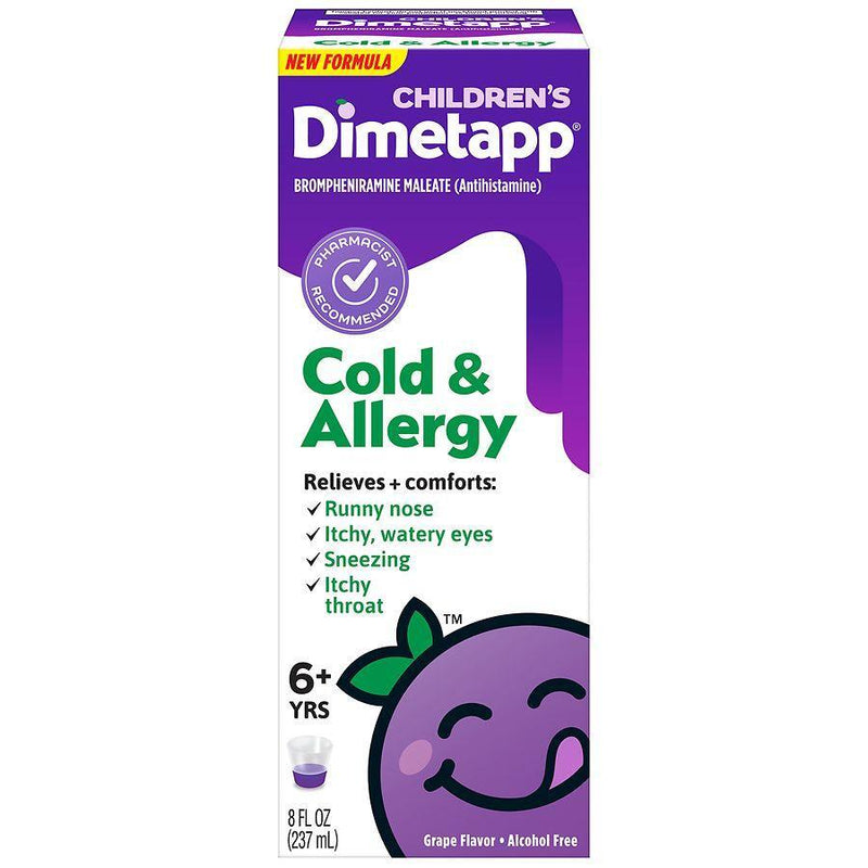 Children's Dimetapp Children's Dimetapp 6+ Yrs Grape Flavor Cold & Allergy 8 Fl Oz Grapes White Smoke