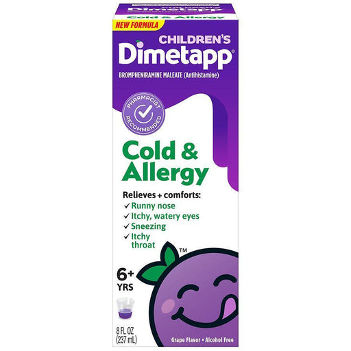 Children's Dimetapp Children's Dimetapp 6+ Yrs Grape Flavor Cold & Allergy 8 Fl Oz Grapes White Smoke