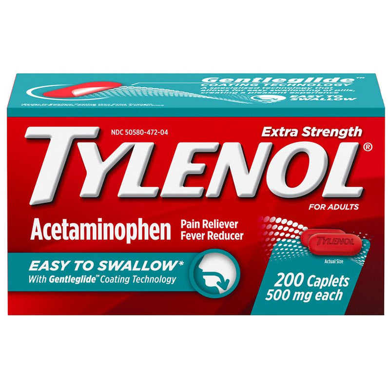 Tylenol Tylenol Extra Strength Acetaminophen Pain Reliever Caplets Medicine Cabinets Firebrick