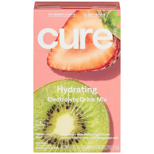 Cure Cure Electrolyte Hydrating Drink Mix – Strawberry Kiwi (8-Pack Sticks) Powdered Beverage Mixes Light Pink