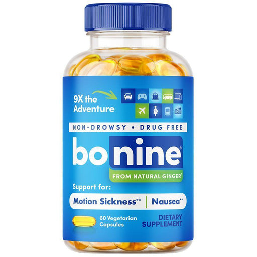 Bonine Bonine Ginger Root Extract Liquid Capsules, Non-Drowsy Motion Sickness Relief Ginger Root White Smoke
