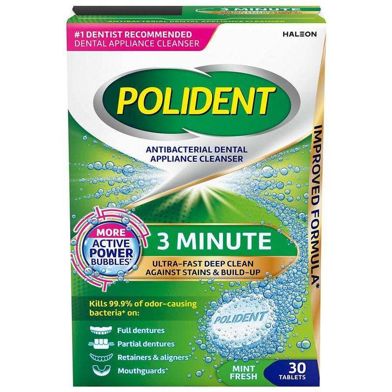 Polident Polident Antibacterial Dental Appliance Cleanser, Mint Fresh, Tablets Personal Care White Smoke