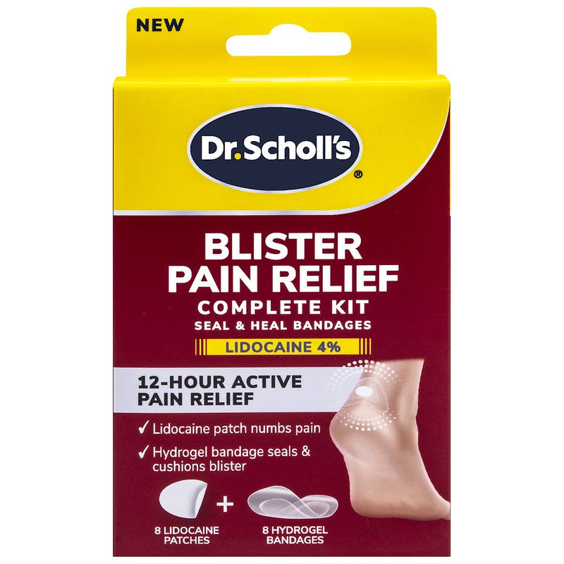 Dr. Scholl's Dr. Scholl's® Blister Pain Relief Complete Kit with Lidocaine First Aid Dark Red