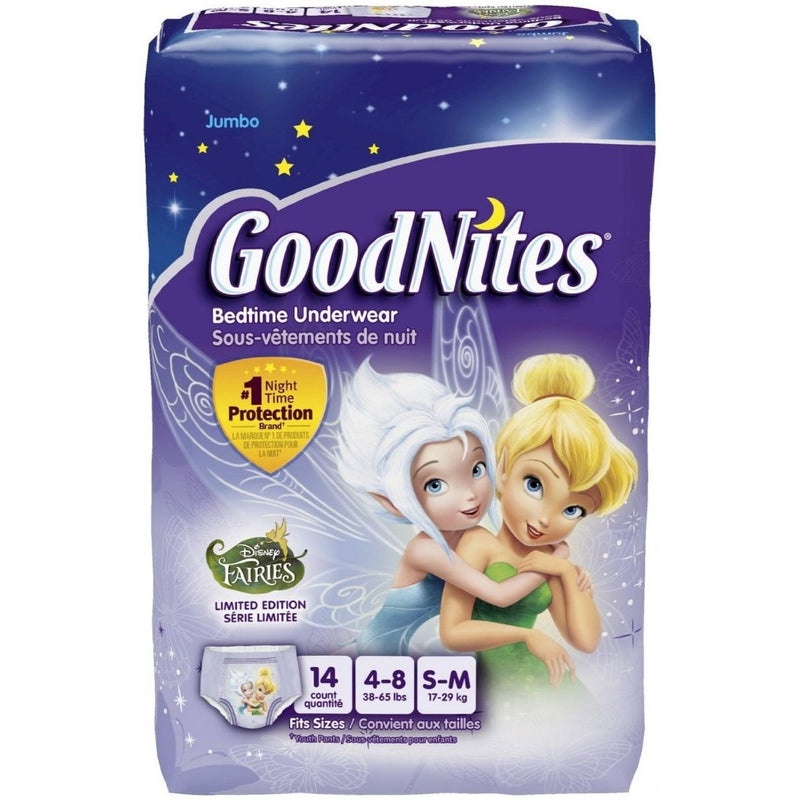 GoodNites GoodNites Small/Medium Disney Princess Moana Girls Nighttime Underwear Diapers Gray
