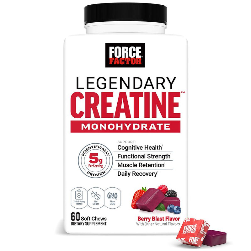 Force Factor Force Factor Legendary Creatine Soft Chews Berry Blast Nutrition Gels & Chews White Smoke