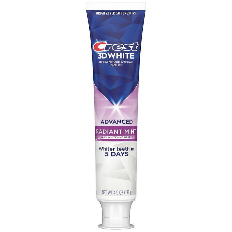 Crest Crest 3D White Advanced Teeth Whitening Toothpaste Radiant Mint 4.9 oz Toothpaste White Smoke