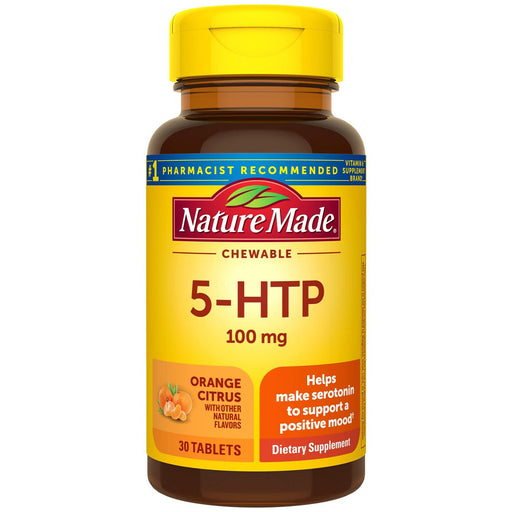 Nature Made Nature Made 5 Htp, 100 Mg, Chewable, Tablets, Orange Citrus Vitamins & Supplements White Smoke
