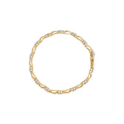 Bids.com 10k Yellow Gold 2.00 Cttw Diamond Cluster and Alternating "X" Link Bracelet (I-J Color, I3 Clarity) - 7" Bracelets White Smoke Yellow.Gold / 7