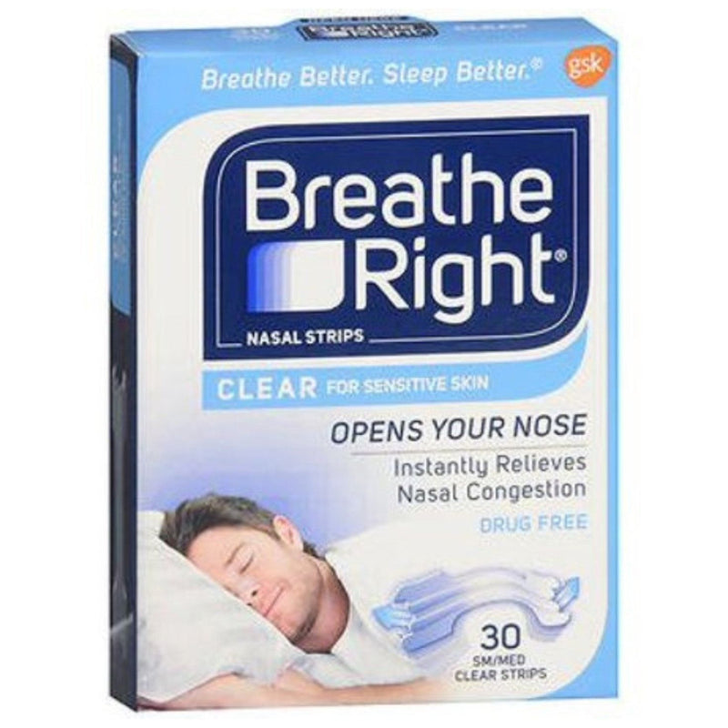 Breathe Right Breathe Right Nasal Strips, For Sensitive Skin, Sm/Med, Clear Health & Beauty Lavender