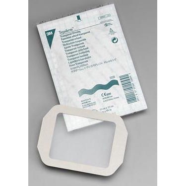 0 3M Tegaderm 2-3/8'' X 2-3/4'' Transparent Film Frame Style Dressings 50 First Aid Gray
