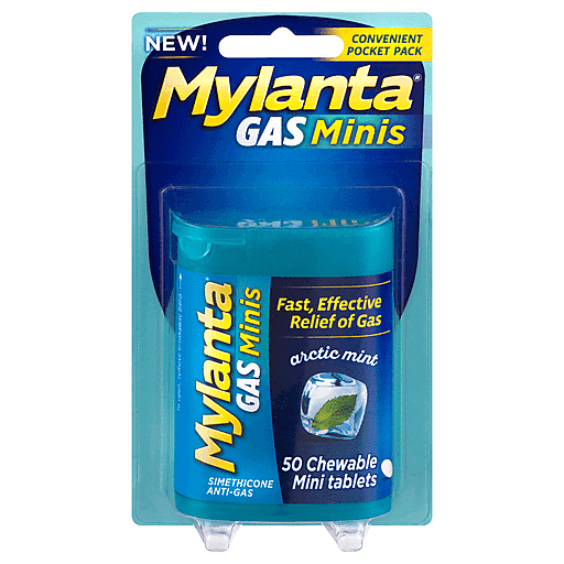 Mylanta Mylanta Gas Minis Arctic Mint Chewable Tablets Medicine Cabinets White Smoke