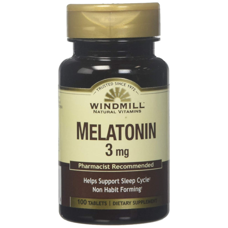 Windmill Windmill Melatonin 3 Mg 100 Tablets Vitamins & Supplements Dark Slate Gray Default Title