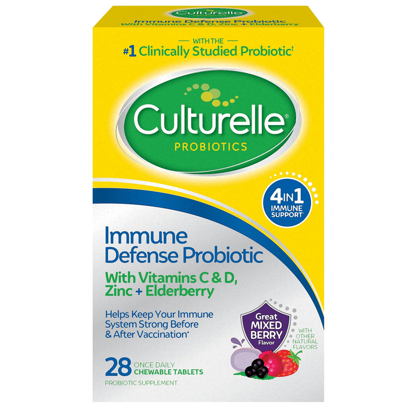 Culturelle Culturelle Adult Immune Defense Probiotic + Elderberry (28 Chewable Tablets) Vitamins & Supplements Gold