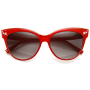 zeroUV High Pointed Tip Inset Frame Oversize Cat Eye Sunglasses 8462 Sunglasses White Smoke Red