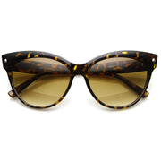 zeroUV High Pointed Tip Inset Frame Oversize Cat Eye Sunglasses 8462 Sunglasses White Smoke Yellow Tortoise