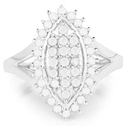 Bids.com 0.62 Carat Genuine White Diamond .925 Sterling Silver Ring Rings White Smoke size 6.00,size 7.00,size 8.00,size 9.00,size 5.00