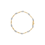 Bids.com 10K White and Yellow Gold 1.00 Cttw Diamond Oval Shaped Cluster Link  Bracelet (I-J Color, SI2-I1 Clarity) - 7" Inches Bracelets White Smoke YellowWhite.Gold / 7