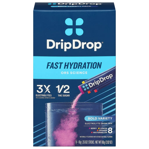 Drip Drop Drip Drop Dehydration Relief Bold Variety Powder 8Ct Beverages Midnight Blue