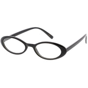 zeroUV Women's Retro Dapper Small Oval Clear Lens Glasses C704 Glasses White Smoke Black Clear,Tortoise Clear