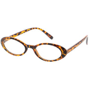 zeroUV Women's Retro Dapper Small Oval Clear Lens Glasses C704 Glasses White Smoke Black Clear,Tortoise Clear