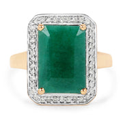 Bids.com 5.71 Carat Dyed Emerald and White Diamond 14K Yellow Gold Ring Rings White Smoke size 6.00,size 7.00,size 8.00,size 10.00,size 10.50,size 5.00,size 9.00,size 8.25