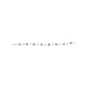 Bids.com 10K White Gold 4.0 Cttw Champagne and White Diamond Floral Cluster and Station Link Bracelet (H-I Color, SI2-I1 Clarity) - 7" Inches Bracelets White Smoke White.Gold / 7