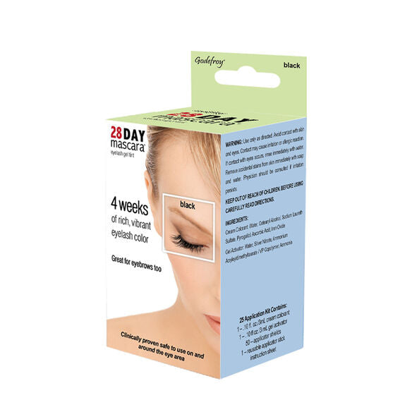 GodefroyBeauty 28 DAY MASCARA Eyelash Tint Gray Black / 25 Applications,Black / Single Application,Brown / 25 Applications,Brown / Single Application