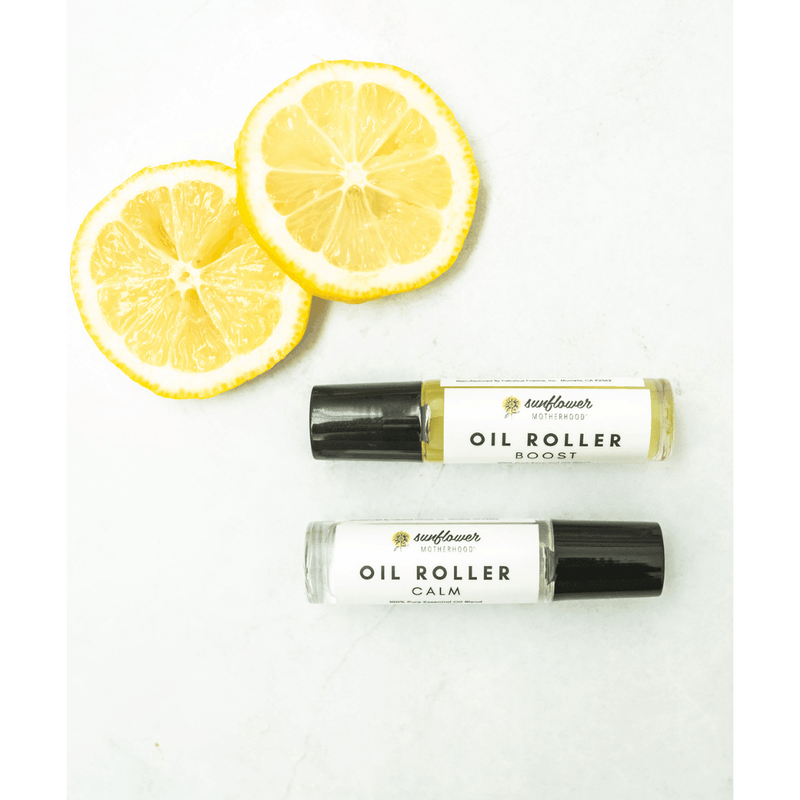 Sunflower Motherhood Oil Roller Duo Bath & Body Gift Set White Smoke