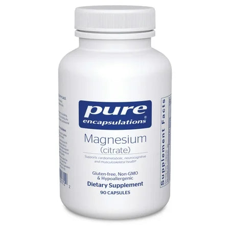 Pure Encapsulations Pure Encapsulations Magnesium Citrate 90 Capsules Vitamin Supplement White Smoke