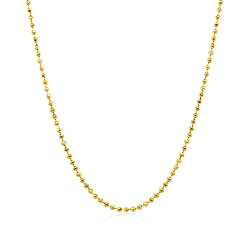 Bids.com 18k Yellow Gold Bead Chain 1.5mm (1.50 mm) Necklaces White Smoke 16 / Yellow Gold,18 / Yellow Gold,20 / Yellow Gold