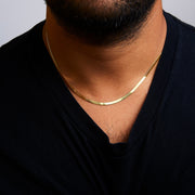 Bids.com Unisex Solid 14K Yellow Gold 2.8mm Imperial Herringbone Chain Necklace - 18" Inches Necklaces Black Yellow.Gold / 18