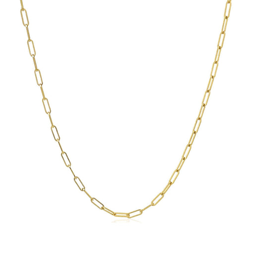 Bids.com 18K Yellow Gold Fine Paperclip Chain (1.50 mm) Necklaces White Smoke 16 / Yellow Gold,18 / Yellow Gold,20 / Yellow Gold
