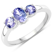 Bids.com 0.90 Carat Genuine Tanzanite .925 Sterling Silver Ring Rings White Smoke size 6.00,size 7.00,size 8.00,size 9.00,size 5.00,size 10.00