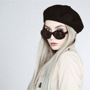 zeroUV Retro 1990's Fashion Oval Clout Goggle Sunglasses Sunglasses Lavender Black Smoke,White Smoke,Tortoise Smoke,Clear Green,Red Smoke