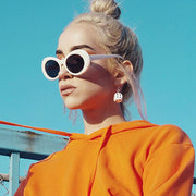 zeroUV Retro 1990's Fashion Oval Clout Goggle Sunglasses Sunglasses Medium Turquoise Black Smoke,White Smoke,Tortoise Smoke,Clear Green,Red Smoke