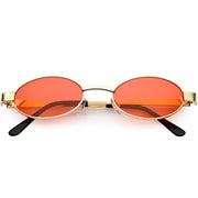 zeroUV Retro 1990's Small Color Tone Oval Metal Sunglasses C709 Sunglasses White Smoke Gold Red