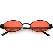 zeroUV Retro 1990's Small Color Tone Oval Metal Sunglasses C709 Sunglasses White Smoke Black Red