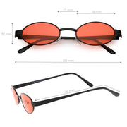 zeroUV Retro 1990's Small Color Tone Oval Metal Sunglasses C709 Sunglasses White Smoke Gold Red,Black Red,Black Blue,Gold Pink,Bronze Orange,Bronze Yellow