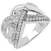 Bids.com 0.55 Carat Genuine White Diamond .925 Sterling Silver Ring Rings White Smoke size 6.00,size 7.00,size 8.00,size 9.00