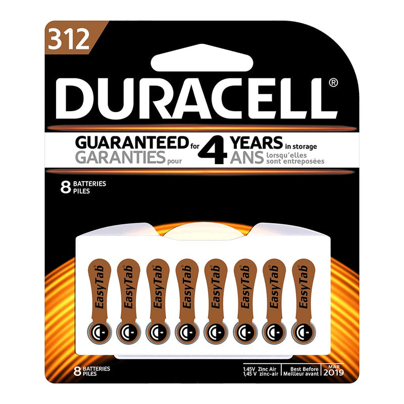 Duracell Duracell Zinc Air 312 1.4 Volt Hearing Aid Battery Batteries Black