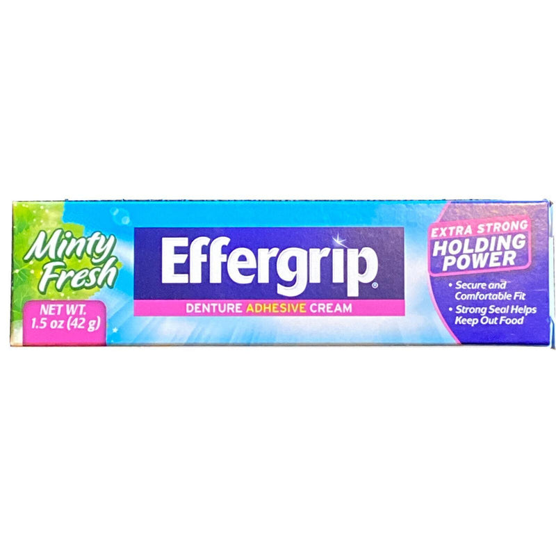 Effergrip Effergrip Denture Adhesive Cream Extra Strong Holding Power 1.5 Oz Denture Adhesives Deep Sky Blue