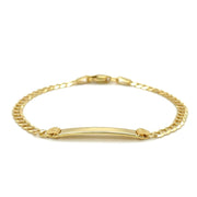 Bids.com 14k Yellow Gold Curb Link Style Children's ID Bracelet Bracelets White Smoke 6 / Yellow Gold