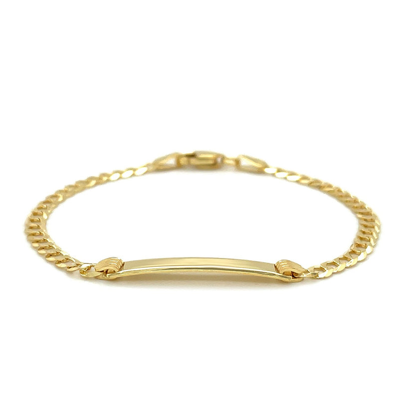 Bids.com 14k Yellow Gold Curb Link Style Children's ID Bracelet Bracelets White Smoke 6 / Yellow Gold