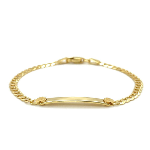 Bids.com 14k Yellow Gold Curb Link Style Children's ID Bracelet Bracelets White Smoke 6 / Yellow Gold