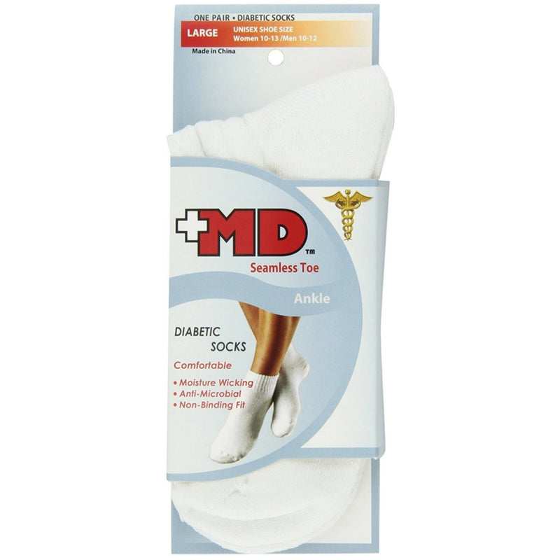 MD MD USA Diabetic Ankle Socks – Seamless Toe, Large (Shoe Size 9-12) Medicine Cabinets Lavender