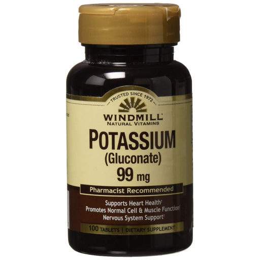 Windmill Windmill Potassium As Gluconate, 99 Mg, Tablets Vitamins & Supplements Black