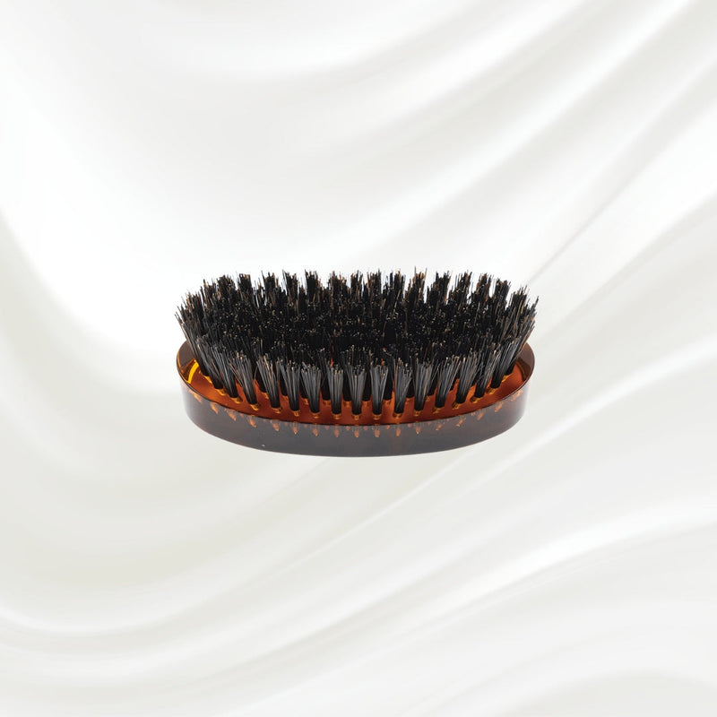 KOH-I-NOOR Beauty USA Jaspè Military Boar Bristle Brush - Men's Hair & Beard Grooming Hair Brush Black Boar Bristles / Large,Boar Bristles / Small
