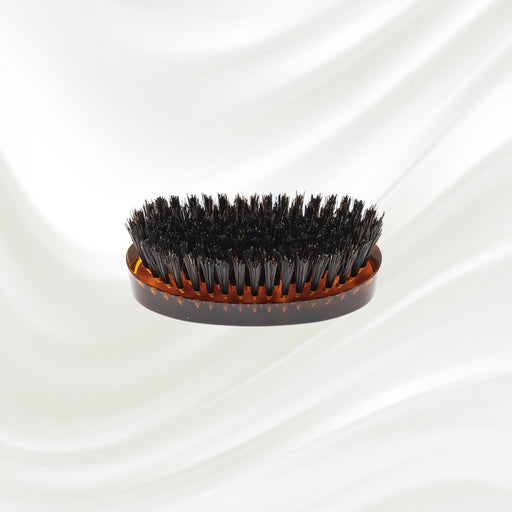 KOH-I-NOOR Beauty USA Jaspè Military Boar Bristle Brush - Men's Hair & Beard Grooming Hair Brush Black Boar Bristles / Large,Boar Bristles / Small