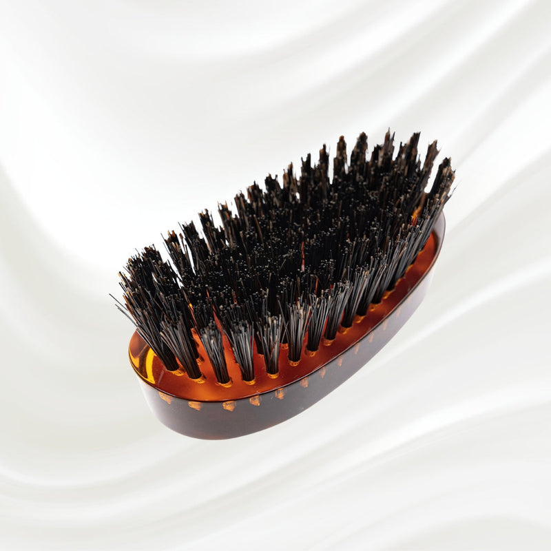 KOH-I-NOOR Beauty USA Jaspè Military Boar Bristle Brush - Men's Hair & Beard Grooming Hair Brush White Smoke Boar Bristles / Large,Boar Bristles / Small