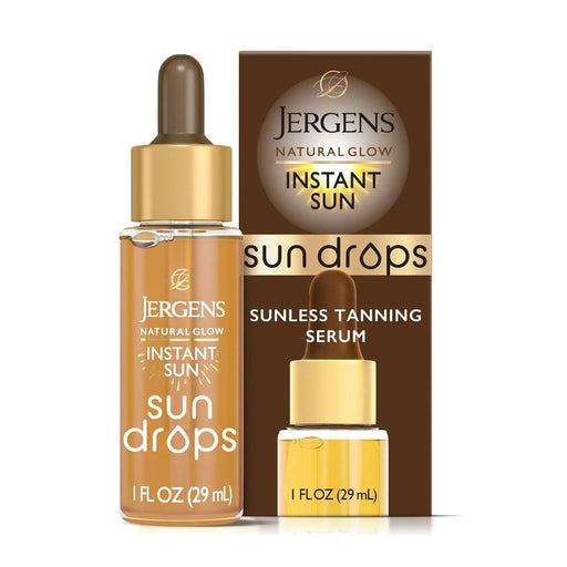 Jergens Jergens Natural Glow Instant Sun Drops Self Tan Serum 1 oz Body & Hair Glitter White Smoke